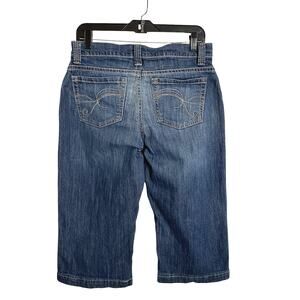 Cabelas Capri Skimmers Denim Jeans Pants Womens 6 Darker Blue Stretch Mid Rise